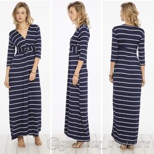 Navy and White Striped Twist Maxi